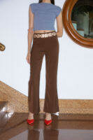 lick and promise - METAL RING TROUSERS กางเกงขายาว ตกแต่งด้วยห่วงสีเงิน