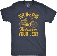 Mens Put The Fun Between Your Legs Tshirt Funny Bicycle Biking Cruiser Novelty Tee