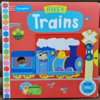 Busy Trains (push pull slide) เหมาะสำหรับน้องเล็ก กระดาษแข็งหนาทุกหน้า