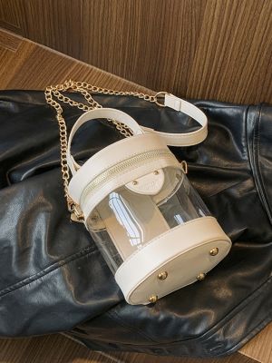 【YF】 Popular transparent small bag female 2023 new summer chain messenger bucket handbag