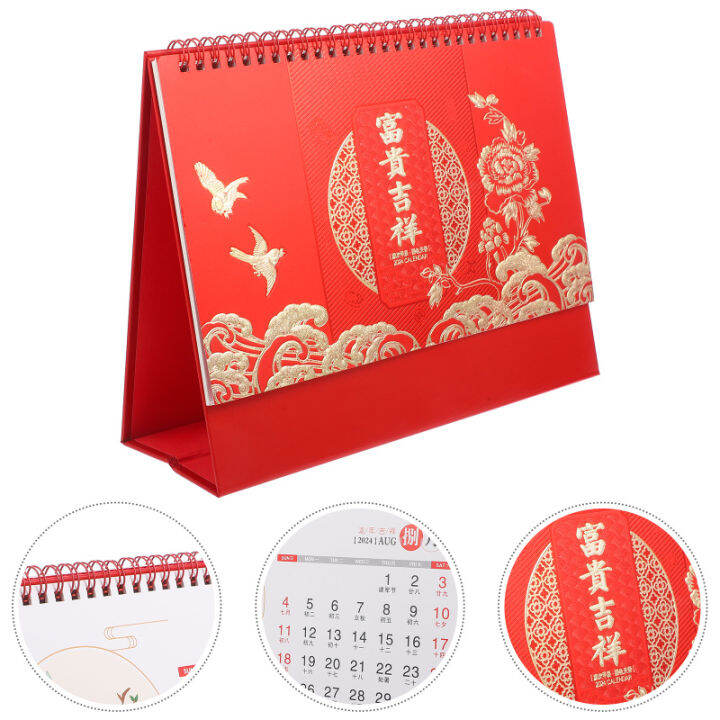 Pickegg Year of The Dragon Desk Calendar Holiday 2024 Decorative