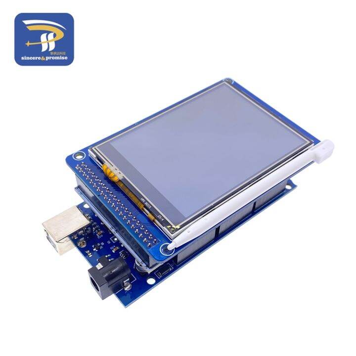 hot-on-sale-baoqingli0370336-3-2-โมดูลหน้าจอสีระบบสัมผัส-lcd-tft-ขนาด3-2นิ้วบอร์ดอะแดปเตอร์โล่-mgea2560-ch340-r3ขนาดใหญ่2560พร้อม-usb-สำหรับชุด-arduino