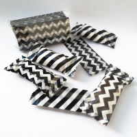 100Pcs 4x9.5cm Baking Black and White Striped Nougat Wrapping Food Chocolate Candy Paper Machine Sealing Bags