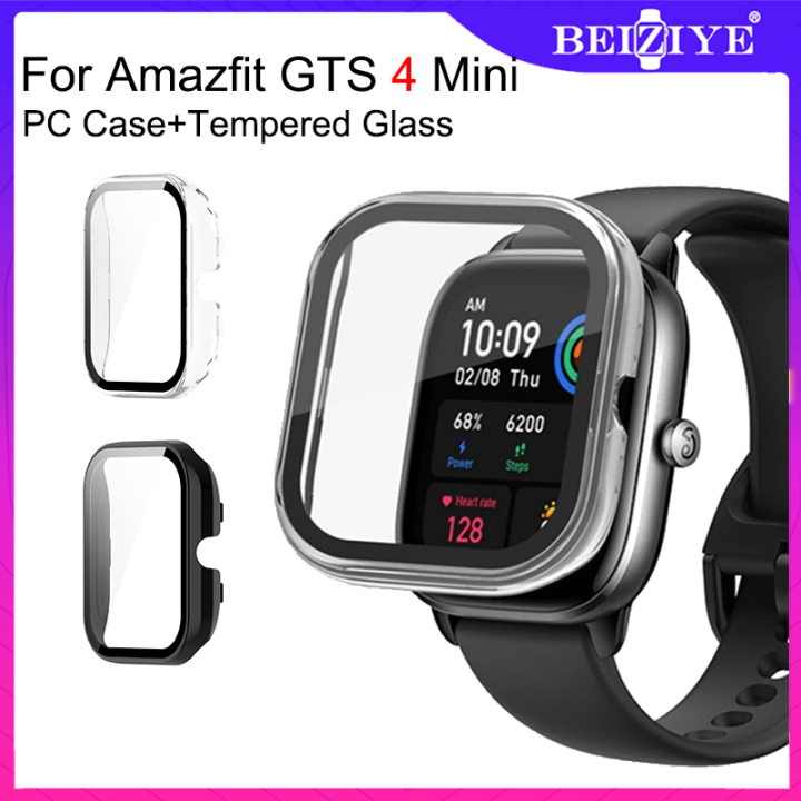 PC Hard Case for Amazfit GTS 4 Mini Smart Watch Protective Cover With  Tempered Glass Screen Protector Bumper Shell for Amazfit GTS 4 Mini  Accessories