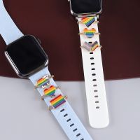 Kartun Rainbow Watch Buckle Love Rainbow Flag Tali Gesper Dekoratif Silikon Mickey Domba Gelang Jam Pesona Aksesoris Untuk Watch Band 5201945▤﹉