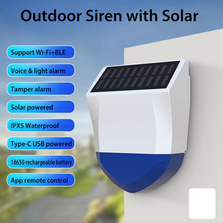 Tuya Smart Zigbee Siren Alarm Waterproof Outdoor with Solar and USB ...