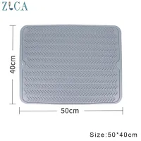 50x40cm Silicone Dish Drying Mat Heat Insulation Dishes Sink Table Pot Holder Protector Cups Draining Mat Kitchen Accessories