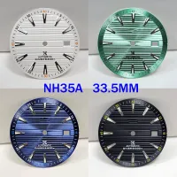 หน้าปัด33.5มม. เหมาะสำหรับ NH35 Seiko/NH36การเคลื่อนไหวเชิงกลสเกลเรืองแสงสีเขียวอุปกรณ์เสริมในการดัดแปลงนาฬิกา