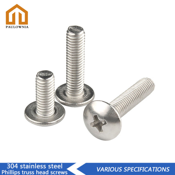 M5 M6 M8 304 Stainless Steel Cross Recessed Truss Head Machine Screws 