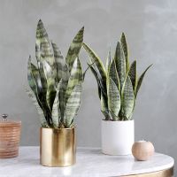 [AYIQ Flower Shop] พืชเทียม Sansevieria บอนไซตกแต่งพลาสติกปลอมใบทะเลทราย Succulents พืช Agave โฮมออฟฟิศสวน Decors