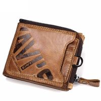 ZZOOI 2021 NEW Crazy Horse Genuine Leather Wallet Men Coin Purse Male Cuzdan Walet Portomonee PORTFOLIO Perse Small Pocket money bag