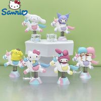 Sanrio Cartoon Spring Figure Carousel Kuromi Hello Kitty Little Twin Stars Cinnamoroll Doll Anime Kawaii Statue Figurines Toy