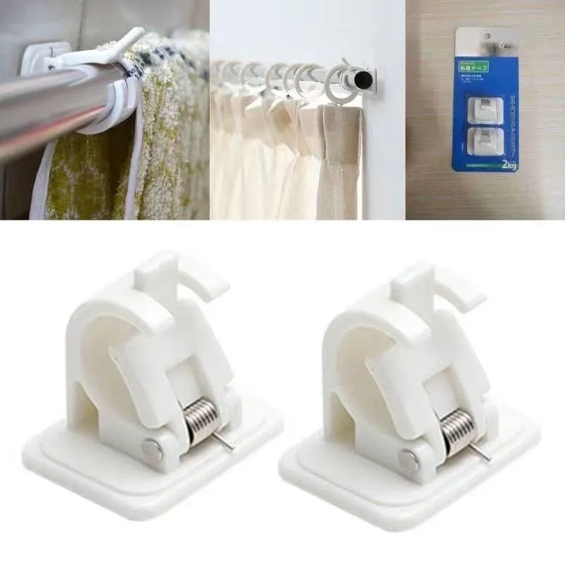 2pc Adhesive Wall Curtain Hanging Clamp, Adhesive Shower Curtain Rod Holders Home Depot Philippines