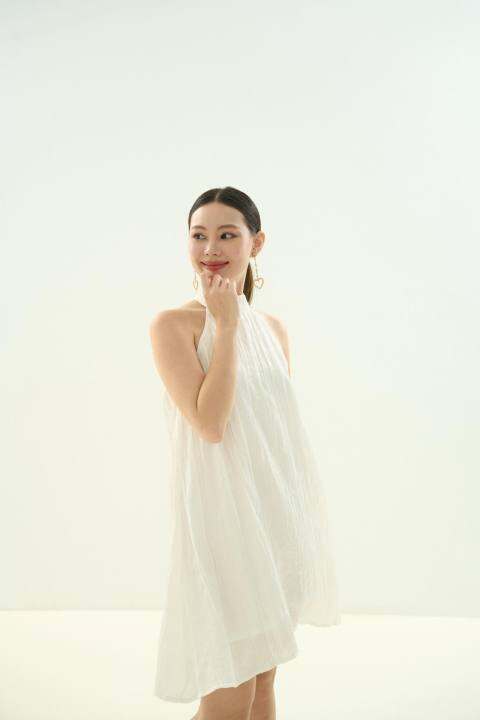 xothelabel-hanni-mini-dress-มินิเดรสผ้าพริ้วดีเทลวิ้งค์ๆ