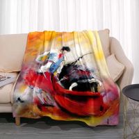 New Style Retro Matador Bullfighting Printed Flannel Blanket 3D Print Soft Warm Throw Blanket for Bed Sofa Couch Hiking Picnic Bedspread