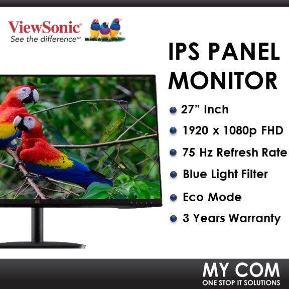 ViewSonic VA2732H 27” IPS Panel 75Hz 4ms Blue Light Filter Eco Mode