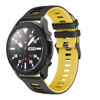 “:{》สายนาฬิกาซิลิโคนสองสีแนวสปอร์ตสำหรับ Galaxy Watch 3 Garmin Forerunner245/645สายรัดข้อมือสายนาฬิกา20มม. 22มม.