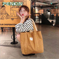 Penkin ผ้าใบกระเป๋าผู้หญิงสลิงกระเป๋าสะพายผ้าใบ "สีสัน" กระเป๋ากระเป๋านักเรียนสาวกระเป๋า