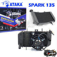 ATAKA หม้อน้ำที่ปรับปรุงใหม่ LC135 /spark135 พร้อมพัดลมแข่งรถหม้อน้ำขนาดใหญ่น้ำหล่อเย็นพัดลมขนาดใหญ่