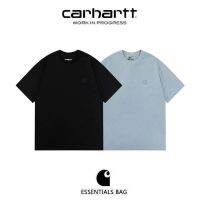 2023 NewCarhartt เสื้อยืด Limited Edition Carhartt Classic Square เย็บปักถักร้อยขนาดเล็กกระเป๋าแขนสั้นชายและหญิงนักเรียนหลวมผ้าฝ้ายเสื้อยืดคู่