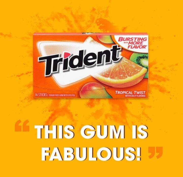 The United States imported Trident/ Trident xylitol chewing gum bubble