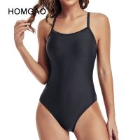 HOMGAO Sports One Piece Swimsuits For Women 2023 New Training Bodysuit Sexy Bathing Suit Monokini Solid Beach Wear Swimwear