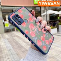 YIWESAN เคสสำหรับ Infinix เคส X682C 10 X682B แบบเต็มหน้าจอลายกุหลาบมีน้ำค้างแข็งโปร่งใสแข็งขอบสี่เหลี่ยมด้านข้างปลอกซิลิโคนกล้องกันกระแทกเคสนิ่ม