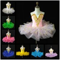 ✑❧ↂ Colors professional ballet tutu dress girl dance costume child Performance ballerinas tutu kids child Carnival Jazz dance dress