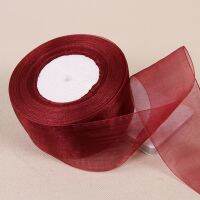 【LZ】☍∋  Transparente Organza Ribbons para DIY Crafts Tecido Natal Casamento Birthday Party Ruban Decoração 12mm 15mm 20mm 25mm 40mm 50mm