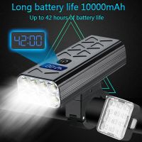 (TSQIU)ชุด USB ไฟ LED 10000MAh,ไฟจักรยานจักรยานเสือภูเขาชาร์จไฟได้ไฟฉายไฟหน้า5000LM