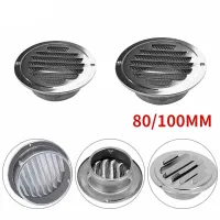 1PC Flat Round Air Vent Grill Metal Cover Circle Ducting Ventilation ⌀80mm/100mm Home Improvement Vents Exhaust Fans