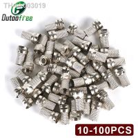 ►№卍 10-100PCS/lot Twist on RG6 F Type Coaxial Cable Connector Plugs Brass materials singnal Line connector Copper Galvanized