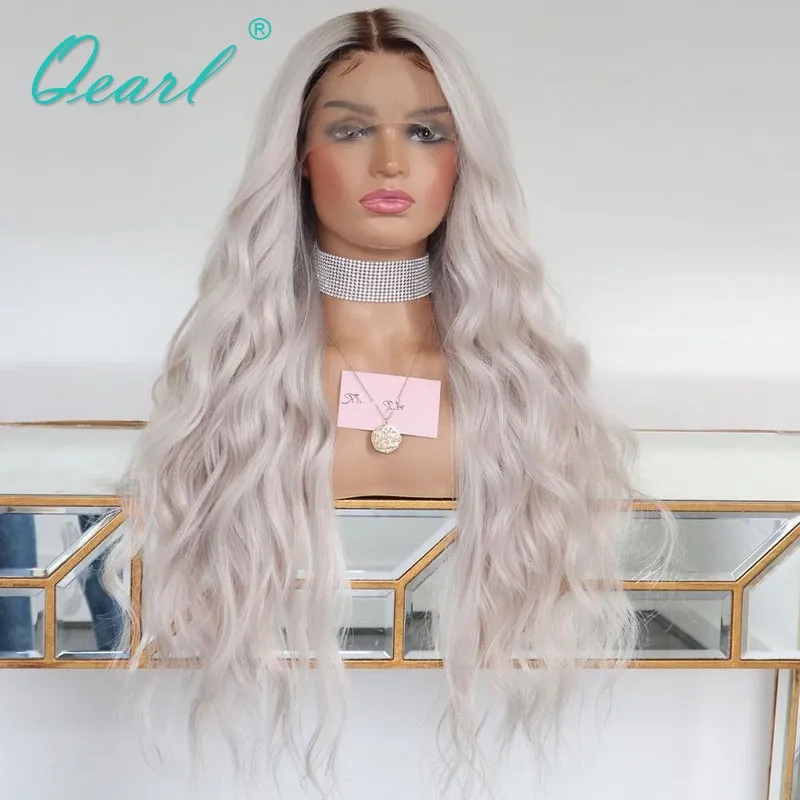 silver blonde lace front wig