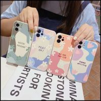 เคสศัพท์มือถือ ซิลิโคนนิ่ม ลายดอกไม้ ขอบตรง สําหรับ 11