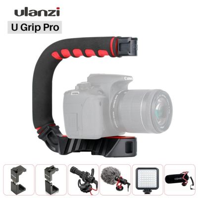Ulanzi U-Grip Pro Triple Cold Shoe Mount Handle Hand Grip Vlog Camera Video Rig Accessories For Nikon Canon Sony DSLR Cellphone