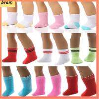 BRAIN 1 Pair สีสัน เล่นบ้าน ของเล่นเด็ก เสื้อผ้าเด็ก ถุงน่องกีฬา ตุ๊กตาสวม พอดีกับ 18 นิ้ว/43cm ถุงเท้ามินิ