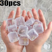 Clear Jewelry Packaging Box Mini Square Plastic Storage Cases Ring Earrings Jewelry Display Finishing Container Organizer Boxes