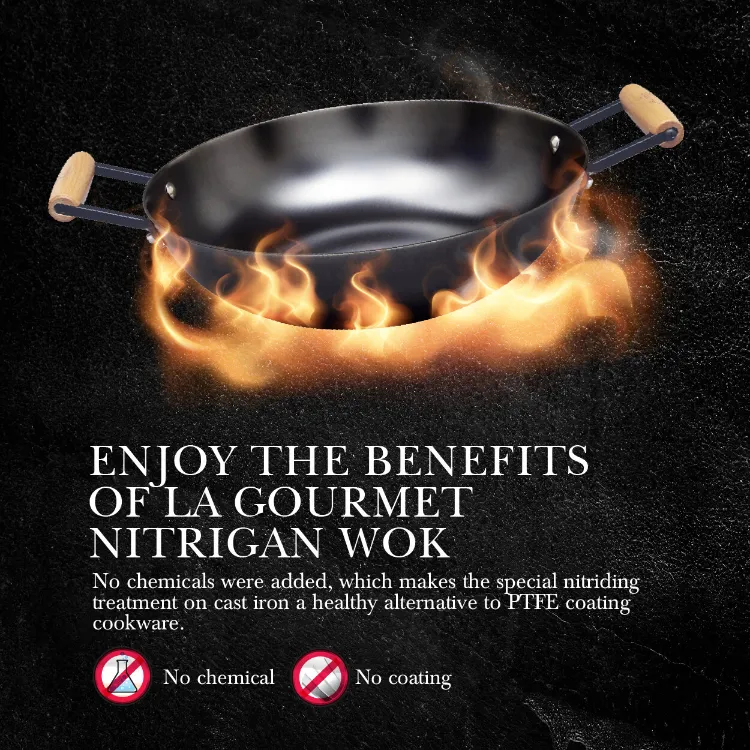 La gourmet Nitrigan 40 x 11cm Cast Iron Open Wok , 8L (IH) - La gourmet®  Malaysia