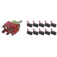 250V 15A Latching 3 Way On Off On Single Pole Toggle Switch With 10Pcs Micro Roller Lever Arm Open Close Limit Switch