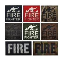 【LZ】❆◘  FIRE Mini Adesivo Mágico Reflexivo Brilham no Escuro Bombeiro Bombeiro Equipe de Resgate Tag Gancho e Loop Patches Militares Anel