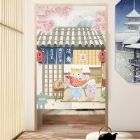 Japanese Style Door Curtain Cherry Blossom Kitchen Partition Curtain Bedroom Bathroom Feng Shui Curtain Noren