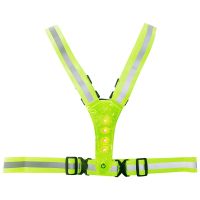 Reflective Vest, Adjustable, High Visibility Vest, Safety Vest with 8 LED Lamps, High Visibility for Jogging