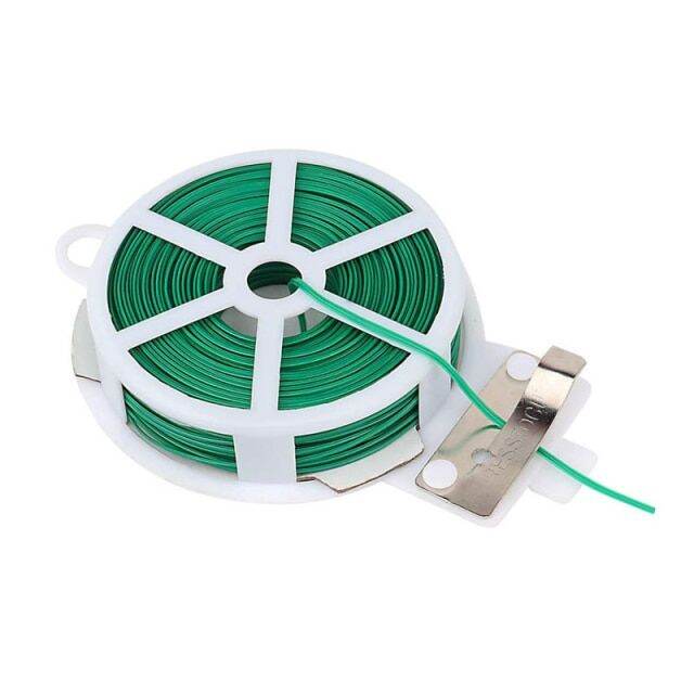 20/30/50/100M Plant Twist Tie With Cutter Sturdy Green Coated Wire
