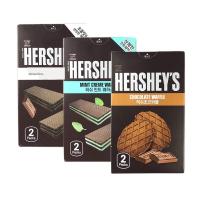 ?สินค้าขายดี? [เวเฟอร์ช็อก]ถูกสุด HERSHEYS MINT CREME WAFERS/ HERSHEY​ CHOCOLATE​ WAFFLE ขนมเฮอชี่นำเข้าจากเกาหลี ขนาด 2 ห่อ