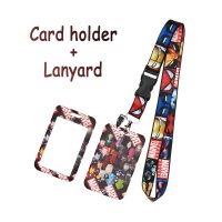 【hot sale】 ◘ B11 Marvel Heroes Card Holder With Neck Lanyard Captain America Cartoon ID Badge Protective Case Phone Keychain Strap