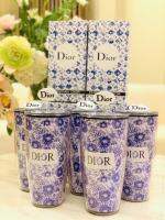 แก้วน้ำ แก้วลาย Dior สวยหรูดูแพงมาก ลายแก้วดีงามเริ่ดปังเลยจ้า งานมาพร้อมหลอด+ยางตกแต่งหลอด