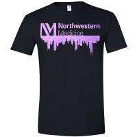 Personalized Tshirt for men women Northwestern Memorial Hospital NMH With Chicago Skyline T-Shirt - Text on back Custom Gifts