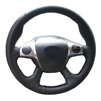 【YF】 Original Car Steering Wheel Cover For Ford Focus 3 KUGA Escape C-MAX Black Leather Braid