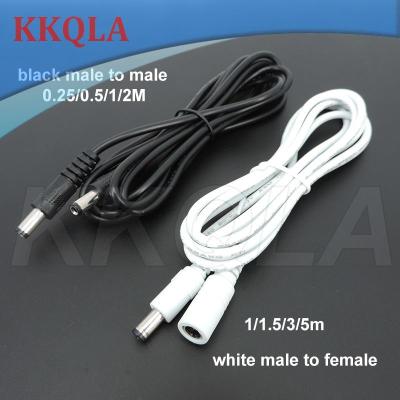 QKKQLA 10x 22awg 3A DC Male To male female Power supply Adapter white black cable Plug 5.5x2.1mm Connector wire 12V Extension Cords q1