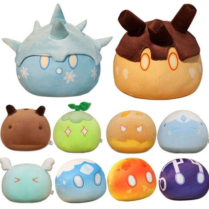 Genshin Impact Slime Stuffed Toys Cute Thunder Anemo Geo Cryo Pyro ...